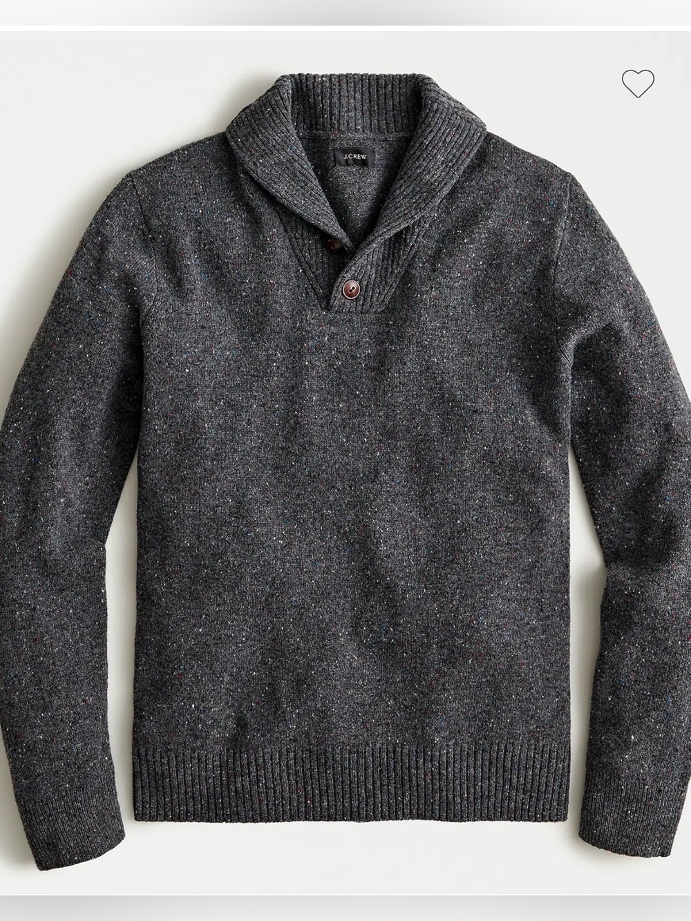 J. Crew Men’s Rugged Merino Donegal Shawl Collar Cardigan Gray size M charcoal